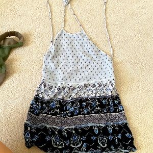 urban outfitter open back halter romper